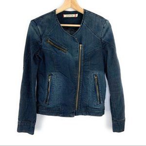 Pistola Moto Jean Jacket w/ Asymmetrical Zipper